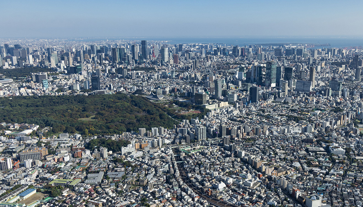 新宿空撮 新宿御苑
