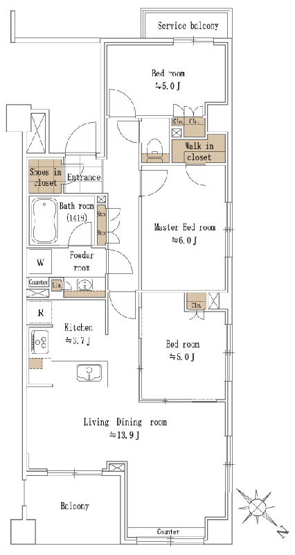 アールブラン大倉山 間取り図