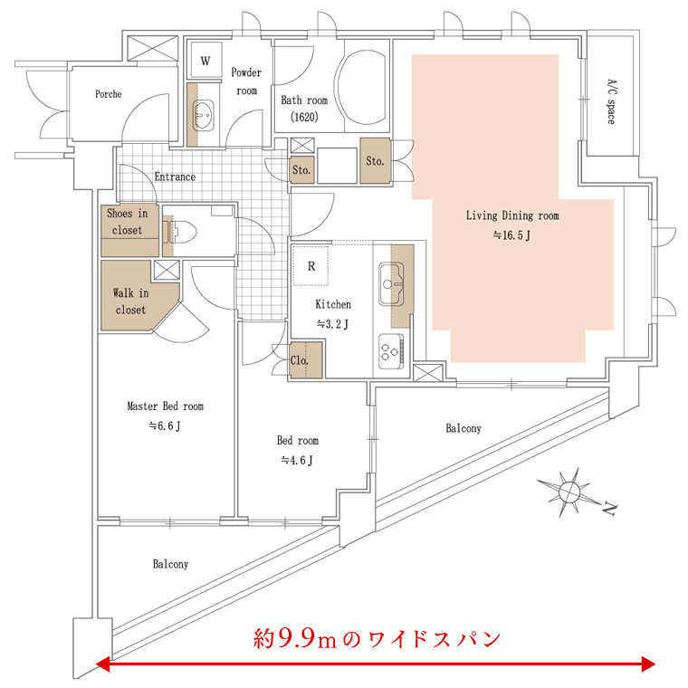クレッセント中山 間取り図