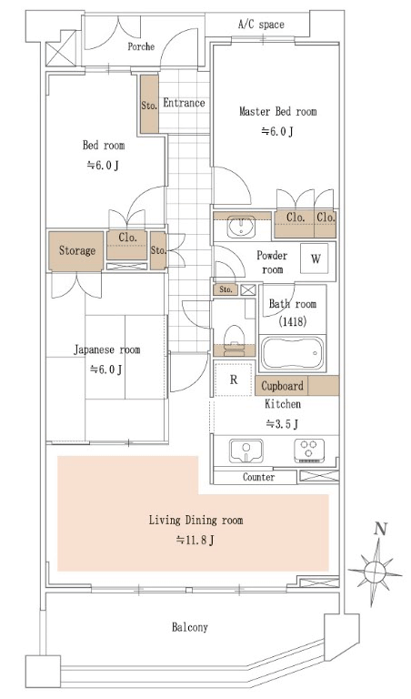 クレッセント溝の口グリーンマークス 間取り図