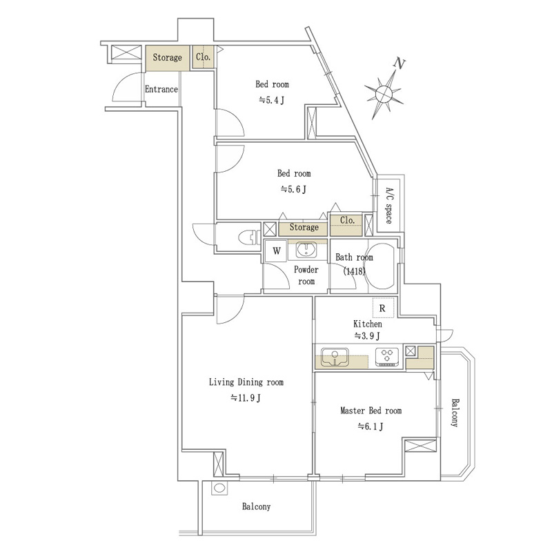 ディアスタ子安ベイスケープ 間取り図
