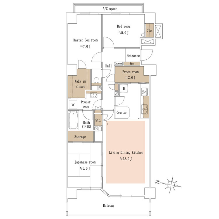 ライオンズヴィアーレ横濱ベイ壱番館 間取り図