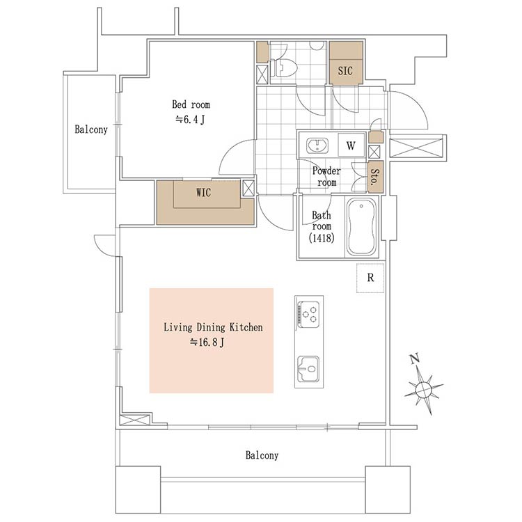 クオリア神南フラッツ 間取り図