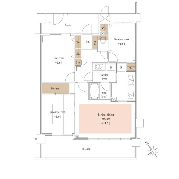 クレッセント稲田堤 間取り図