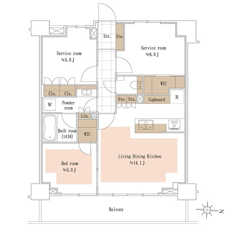 アールブラン武蔵新城 間取り図