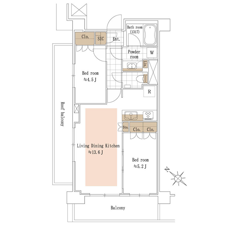 アールブラン鵜の木 間取り図