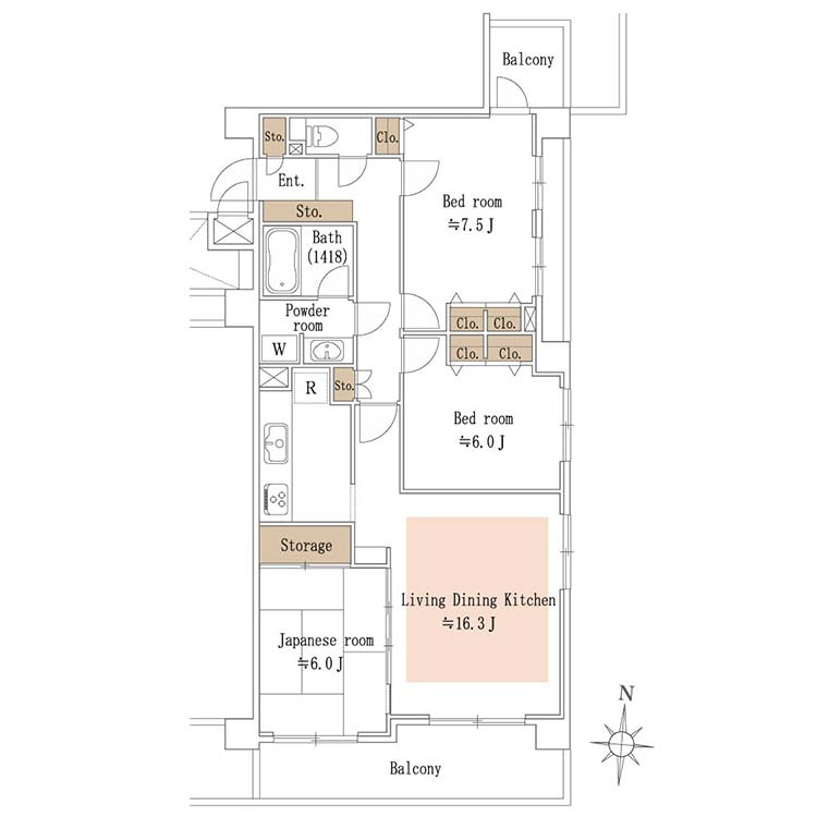 クレッセント武蔵新城ウエスト 間取り図