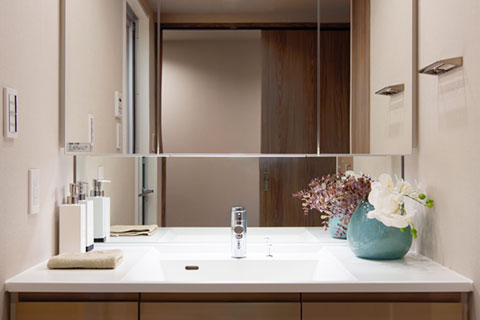 デュアリス用賀 ■ボウル一体型・人工大理石洗面台