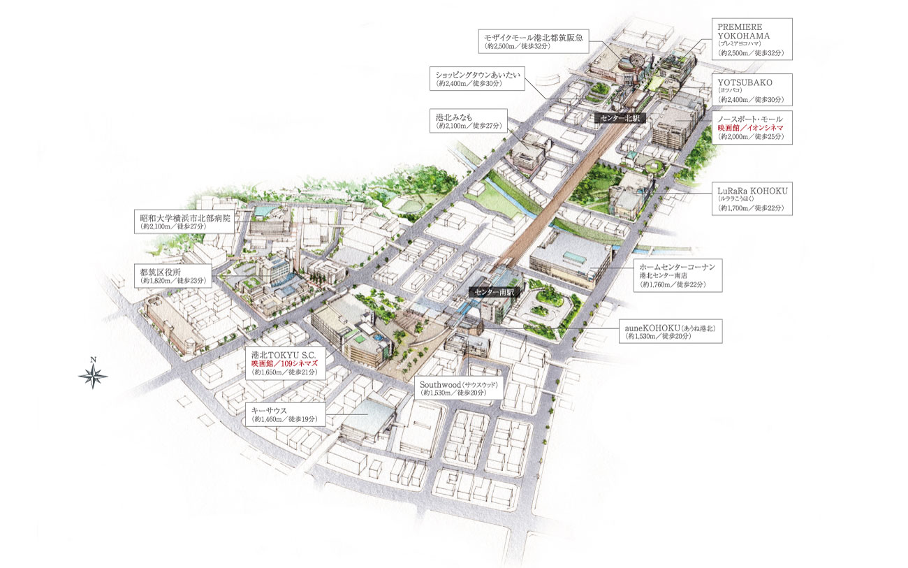 港北ニュータウン概念図