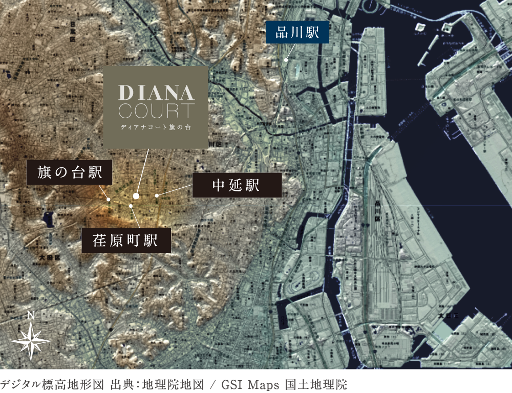 デジタル標高地形図 出典：地理院地図 / GSI Maps 国土地理院
