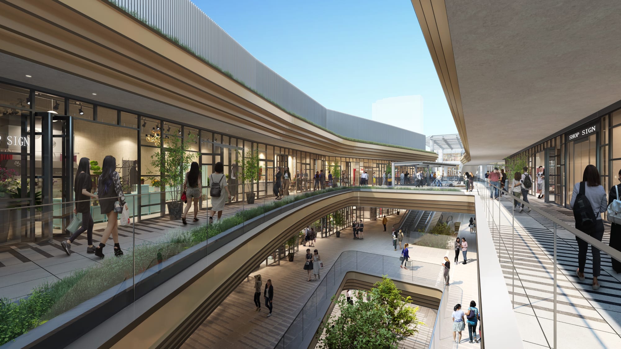 アウトモール完成予想CG（提供：東日本旅客鉄道株式会社）