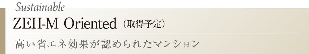 Sustainable ZEH-M Oriented 高い省エネ効果が認められたマンション