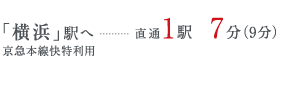 「横浜」駅へ直通1駅7分・JR東海道本線利用