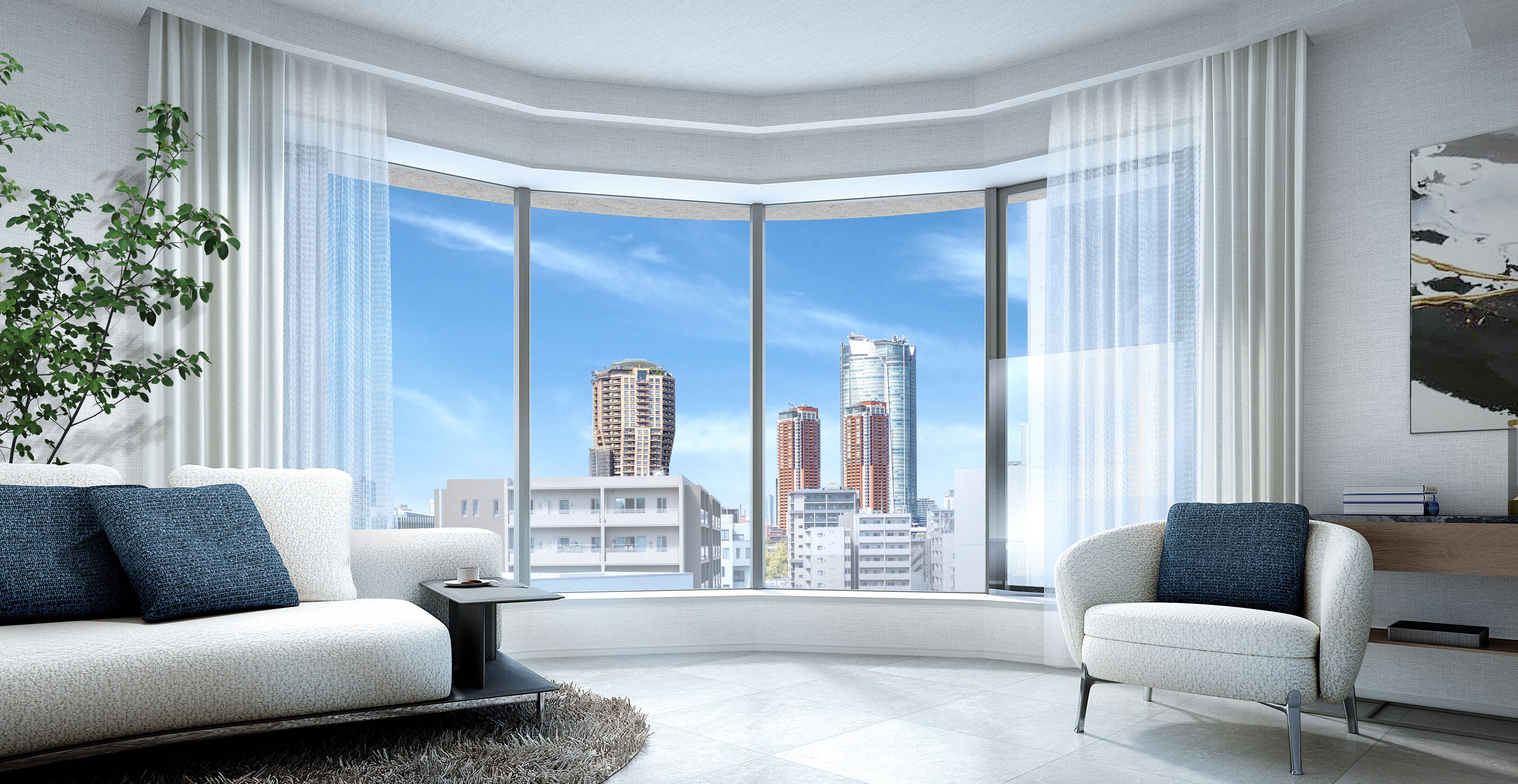 リビング・ダイニング完成予想CG（10階相当／2025年8月撮影）