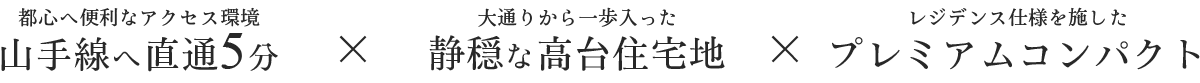 山手線へ直通5分/静穏な住宅地/開放感の高い立地/コンパクトレジデンス