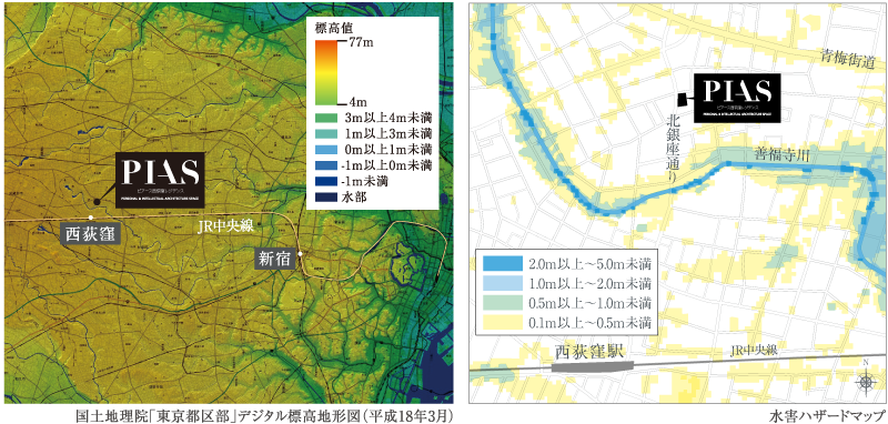 国土地理院「東京都区部」デジタル標高地形図（平成18年3月） 水害ハザードマップ