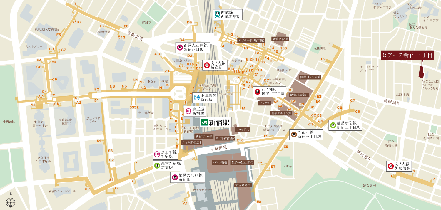 新宿駅周辺案内図