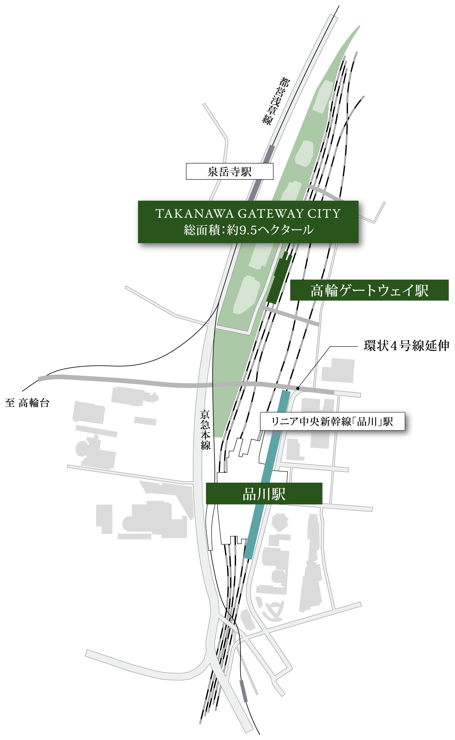 高輪ゲートウェイシティ立地概念図